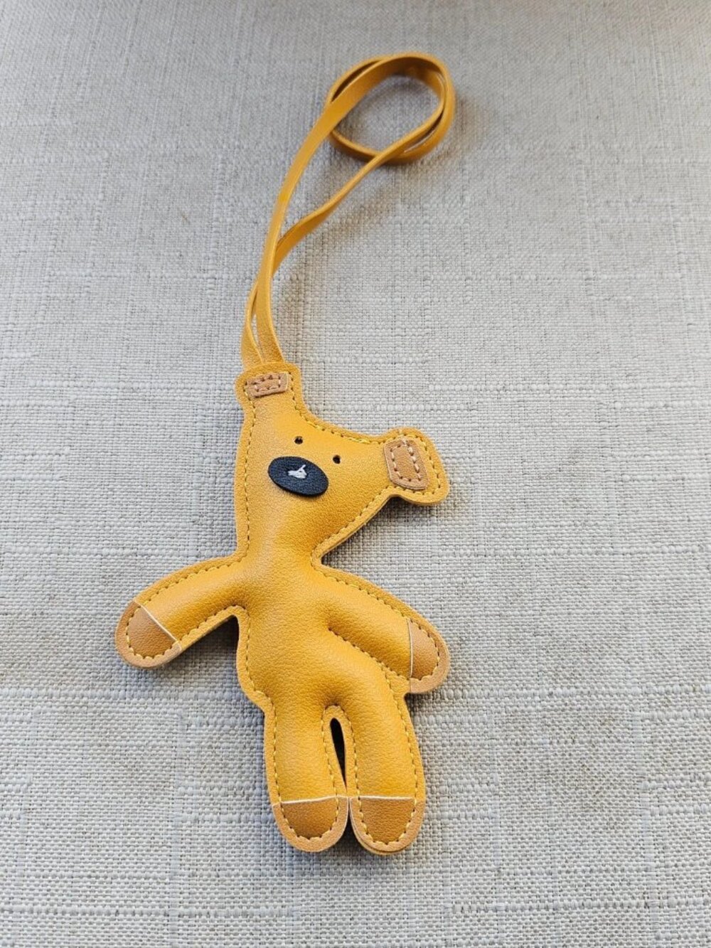 Cartoon Teddy Bear Bag Charm Keychain PU Leather Pendant for School Backpack